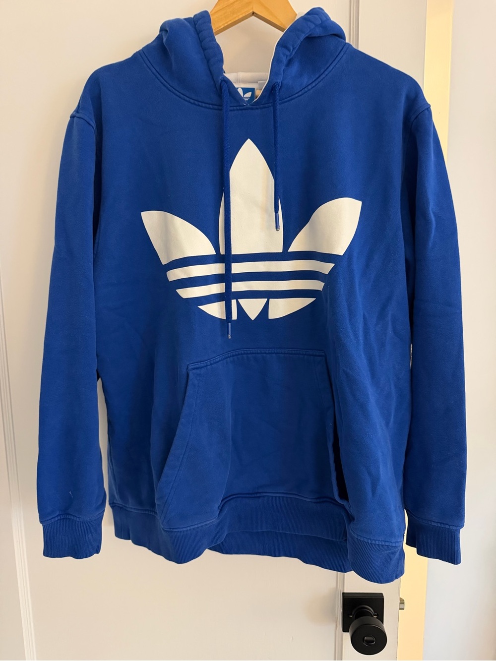 adidas Blue Hoodie with White Trefoil Logo